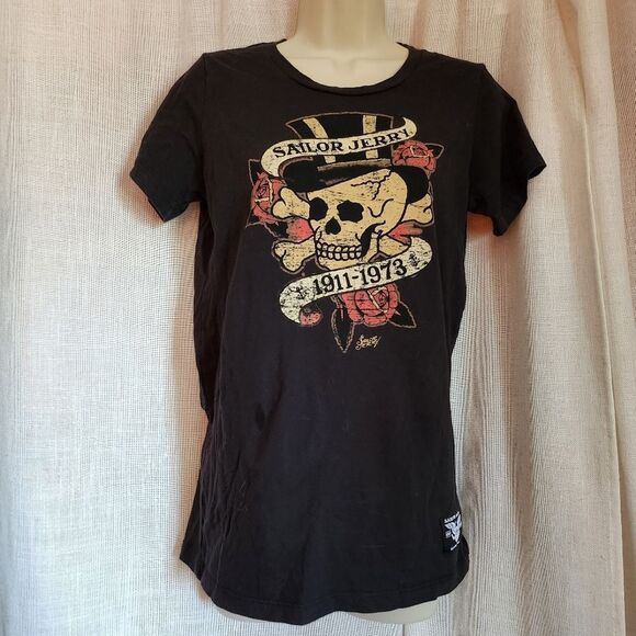 Sailor Jerry Skull and Roses Tee - Picture 1 of 6